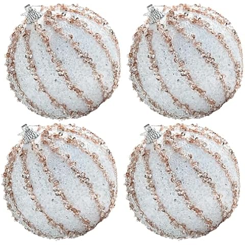 LIOOBO 4Pcs 8cm Foam Christmas Baubles Cover