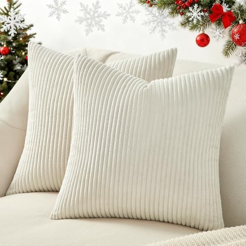 Topfinel Cushion Cover 45 x 45 cm Corduroy for Vintage Home Decor...