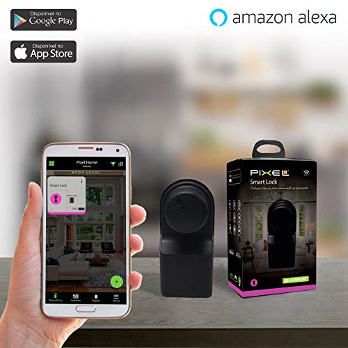 Smart Lock Bluetooth - Pixel TI - C021LOCK - Compatível com Alexa, Preto