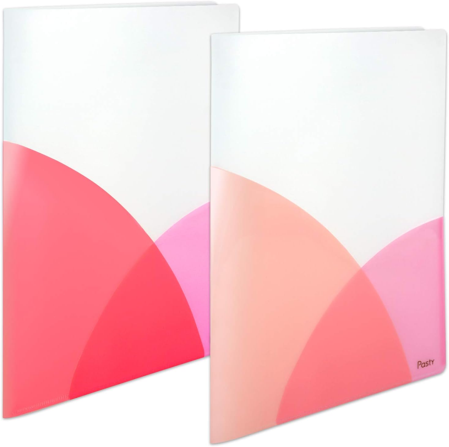 Plus FC-860SHF 98-860+98-861 Slim Holder File, A4, 4 Pockets, Pasty, Berry Pink, 2-Color Set