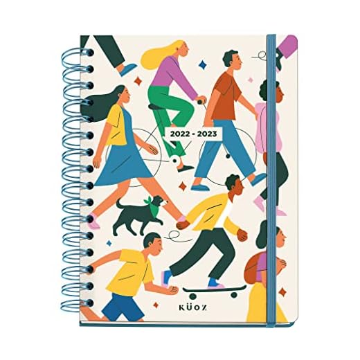 Miquelrius - Agenda septiembre 2022 agosto 2023 - Semana Vista - Tamaño Plus 15,5 x 21,3 cm - Multilingüe: inglés, español, portugués, italiano, francés y alemán - Küoz - Move on, MR26732