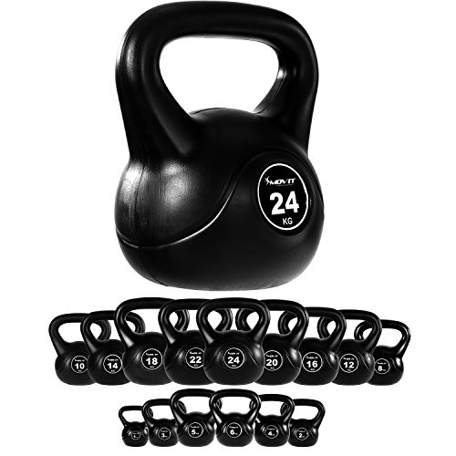 POWRX Kettlebell 10 Kg En Vinyle – Idéal Pour L'Entraînement Fonctionnel à Domicile Ou En Salle