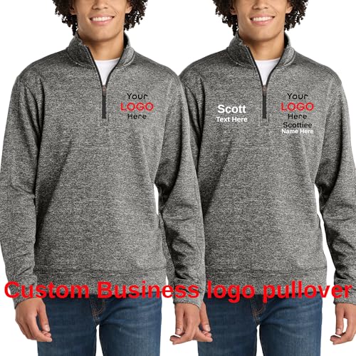 Personalized Electric Heather 1/4-Zip Fleece Pullover - Design Your Own Image, Text, Photo Print (ST226)2