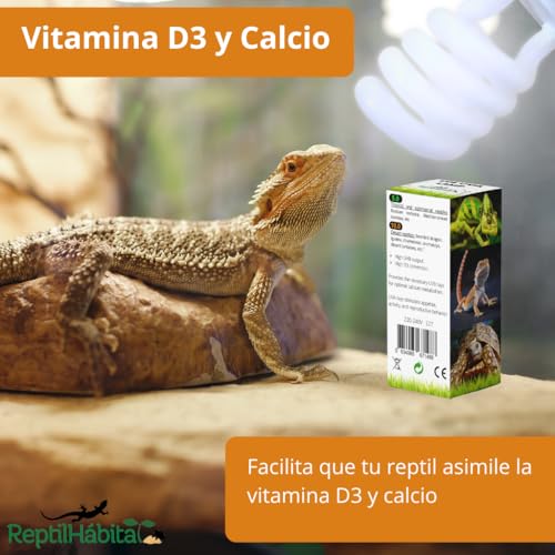 Miniatura 7 de Reptilhábitat Bombilla Uvb 10.0 Uva 13w Para Terrario De Reptiles, Plantas Y Tortugas, Lámpara E27 Ideal Para Tortugas Y Pogona