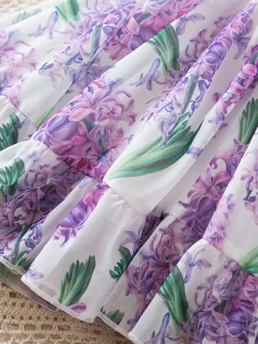 Image of Buy & Try by Dharmikaay Georgette Girl's Floral Printed Frock Dress for Girls Short Frock Baby Princess Western Dresses| Stylish Fancy Kids Clothing for Festival, Fashion