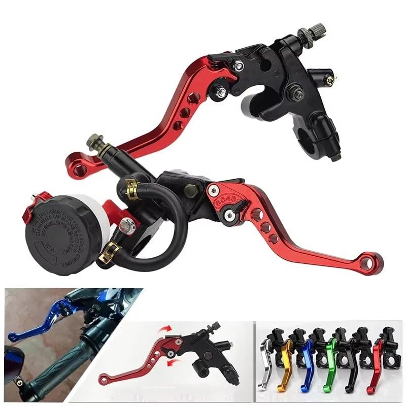 Leve Freno Frizione Moto Kit Leve Serbatoio Frizione Freno Pompa Freno Universale CNC Per Motocicletta Per Manubrio Da 7/8" 22 Mm(Sliver)