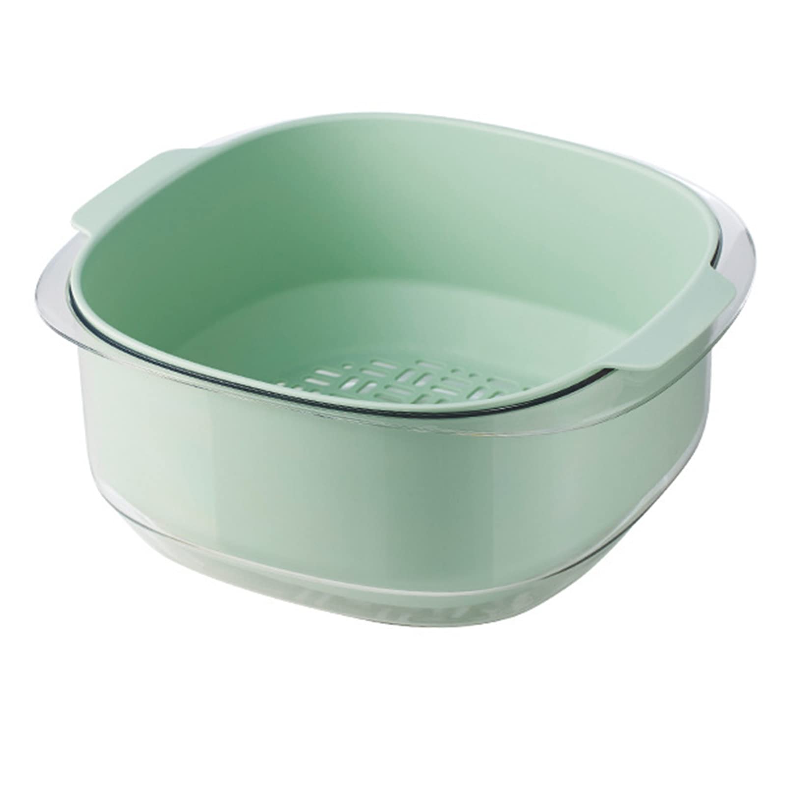 Buxuaaaa Thickened Drain Basket Double Drain Basket Bowl Washing Storage Colander Kitchen Fruit Gift