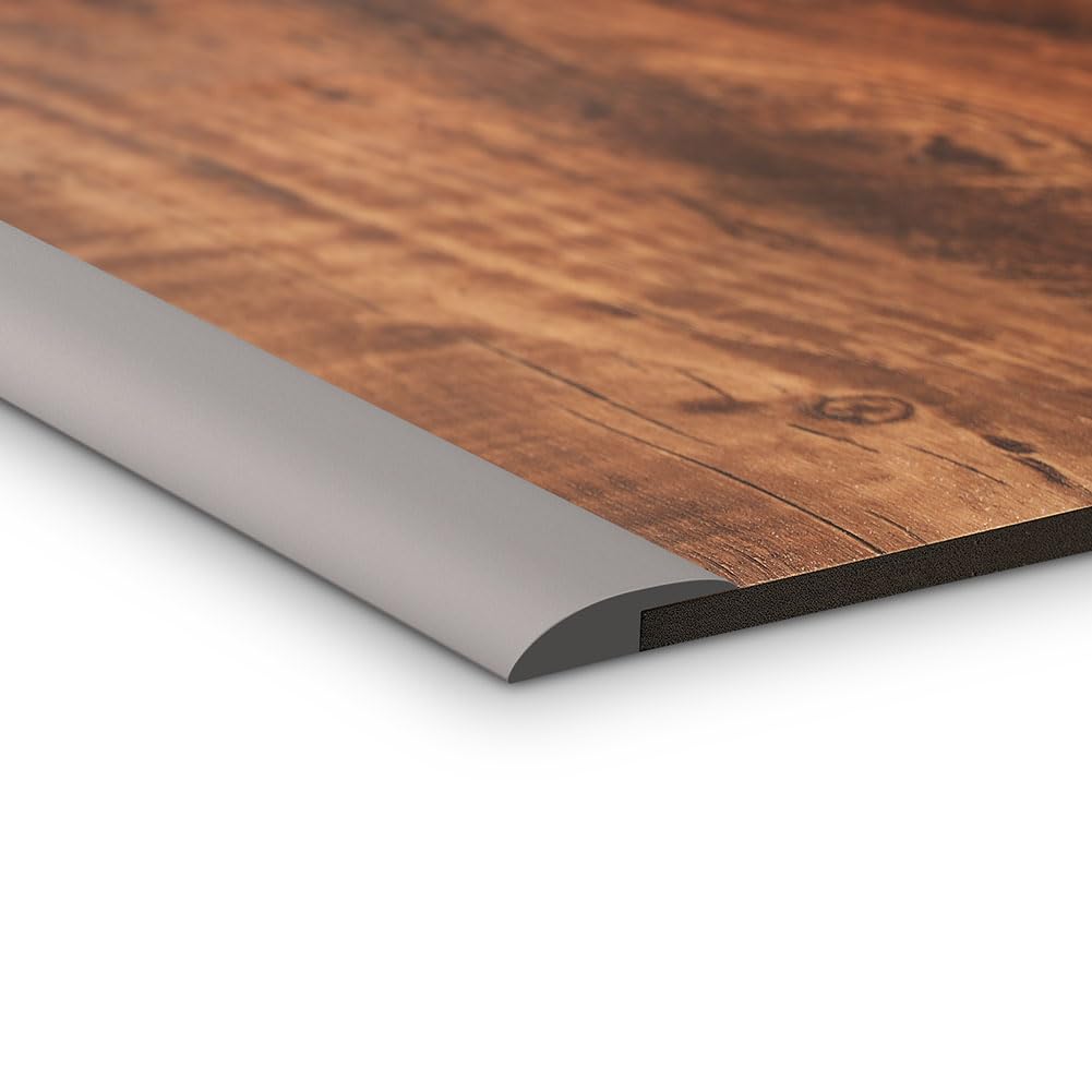 Flintronic Profil przejściowy, samoprzylepny, 1,2 m x 3 cm, listwa podłogowa z PCW, listwa przejściowa bez wiercenia, listwa maskująca do płytek, drewna, laminatu, wyrównania wysokości, 3 cm (szara)