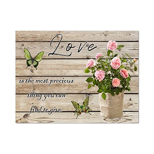 Plaque en bois Love is un message d'amour pour embellir le foyer
