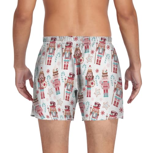 Image of Men's Boxer Shorts Cotton Loose Underwear with Button Fly