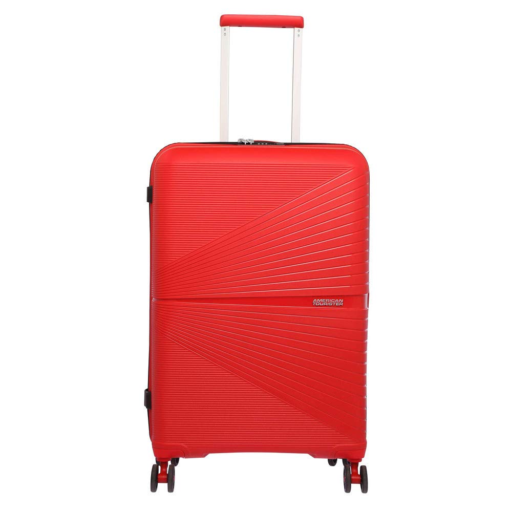 American Tourister AIRCONIC 67 Cms Spinner Polypropylene Hardsided Medium Check-in Luggage Bag | Suitcase|Trolley Bag, Red