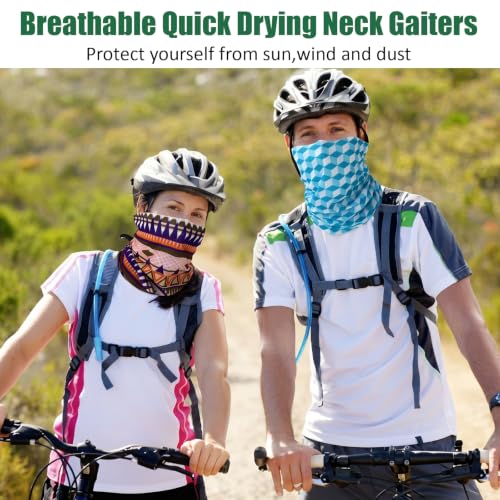 Image of Tarpop 12 /30 Pcs Neck Gaiters Scarf Elastic Wrap Headband Sweat Absorbing Bandana for Women Men Sports Yoga Running