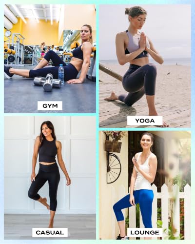 Image of TNNZEET Capri Leggings for Women - Tummy Control High Waisted Soft Yoga Pants for Gym Workout