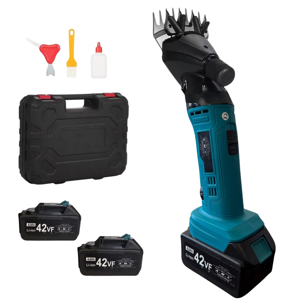 A.M.C. Tosatrice per Pecore Professionale Tosatrices per Pecore Tosatrice Elettrica A Batteria 6 Velocità Regolabili con 2 Batterie per Pecores Capre Alpaca E Bovini