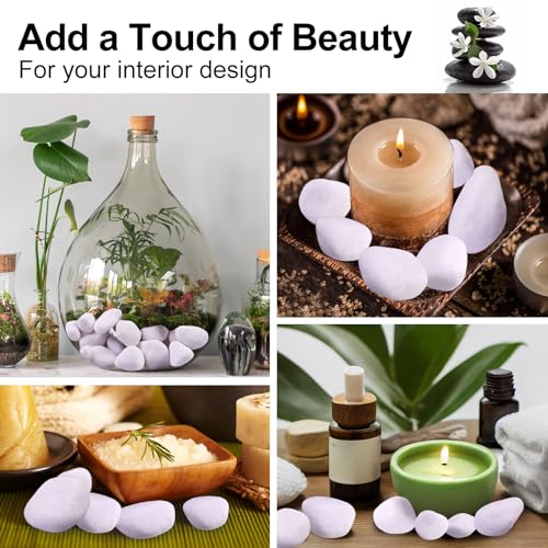 Image of 20Ib Snow White River Rock-Decorative Stones-Pebbles for Indoor Plants-Rocks for Outdoor Landscaping 1-2 inch High Polished Stones for Aquarium, Home Decor,Garden Decor