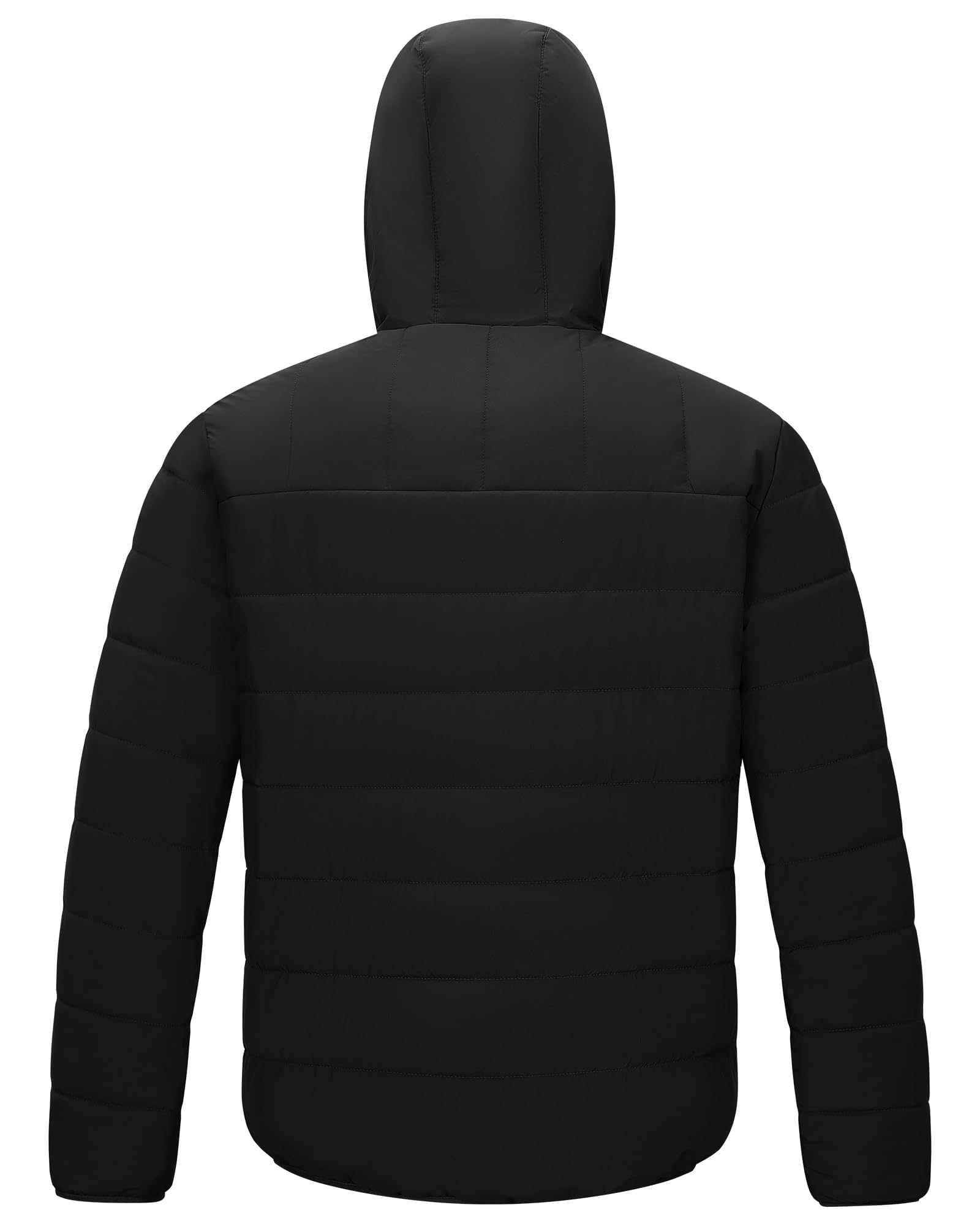 33,000ft Chaqueta de forro polar para hombre, chaqueta acolchada ligera, chaqueta cálida con capucha, cortavientos, tiempo libre, chaqueta de entretiempo, impermeable, forrada de forro polar, chaqueta
