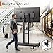 Perlegear Rolling TV Stand for 32-75 82 Inch Flat/Curved LED/LCD/OLED TVs, Outdoor Mobile TV Carts on Wheels with Adjustable Shelf, VESA 600x400mm up to 100lbs, Portable Mount with Wheels PGTVMC05-1