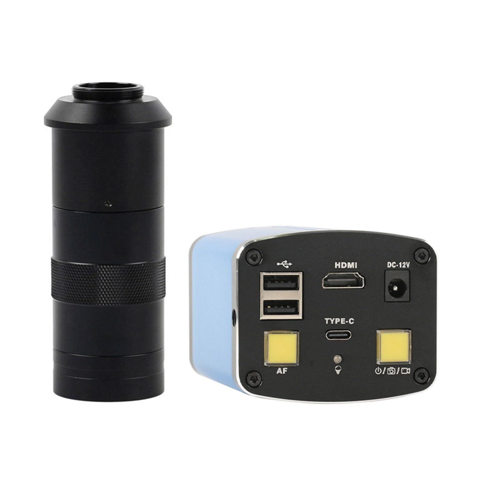 AF Autofokus Pomiar Wideo Kamera Z Mikroskopem HDMI 1080P Zoom C Mocowanie Obiektywu Do Kontroli Nauczania Przemysłowego(With 100X Lens)
