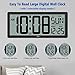 WallarGe 14.5'' Large Digital Wall Clock Battery Operated with Jumbo Numbers, Temperature and Date - Easy to Read and Set, Auto DST