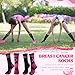 Jiuguva 60 Pairs Breast Cancer Awareness Crew Socks Bulk Pink out Day Ribbon Socks for Football Volleyball Sport Team Support(Cheer)