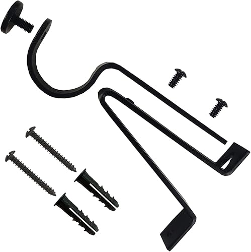 Miniatura 4 de Soportes de barra de cortina ajustables, se adaptan a barras de hasta 1 pulgada, 1-18 pulgadas, soporte extensible para barra de cortina resistente