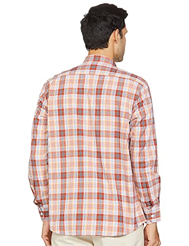 Image of Colorplus Men's Pure Cotton Checks Pattern Tailored Fit Spread Collar Full Sleeve Casual Shirt