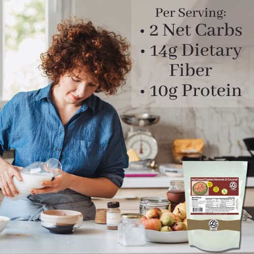 Lc Foods Hot Cereal Toasted Almond & Coconut | Low Carb Oatmeal | Gluten-Free | Diabetic Friendly | No Sugar | Delicious Tasting Cereal For Breakfast (16.1Oz) #TOP4