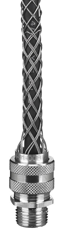 Hubbell 074011247 1/2 in NPT Deluxe Aluminum Liquidtight Deluxe Straight Male Cord Grip w/Stainless Steel Mesh for Insulated Cable .625-.750