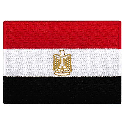 Cypress Collectibles - Egypt Flag Patch - Premium Embroidered Appliqué - Middle Eastern Country Iron On Patches - Dimensions: 3.5