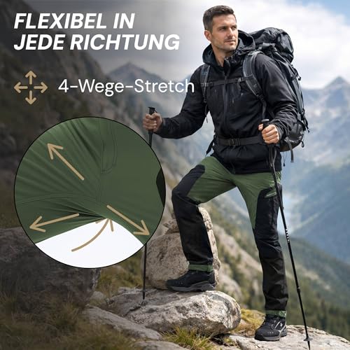 PUMA Workwear Pro-One Adventure Outdoor Wanderhose Herren - Ideal zum Klettern, Bergsteigen, Parkour und mehr – flexibel, verstärkt & strapazierfähig - Outdoor Hosen für Herren - Oliv - L