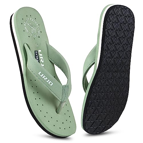 Image of URJO Women's Slippers /FlipFlops Lightweight Super Flexible Arch Support Durable Anti Skid & Stylish Dailywear Slippers /FlipFlops for Women