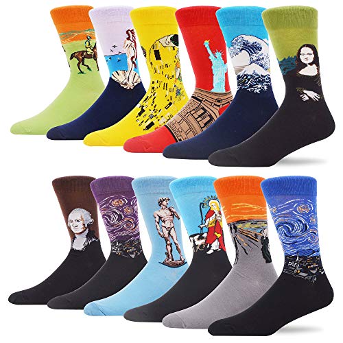 MAKABO chaussettes drôles pour hommes multicolores motifs drôles colorés à la mode motif fou Design Hipster cadeau chaussettes en coton Cover