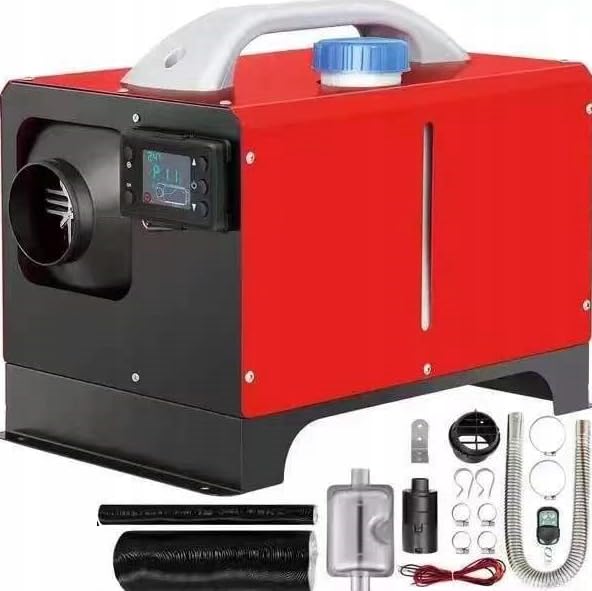 9kW Canon à Air Chaud Diesel, 12V/230V Chauffage Mobile avec LCD et Télécommande, pour Voiture/Camping-Car/Bateau/Chantier