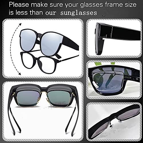 Image of Sunglasses fit over Glasses Clip On Polarized sunglasses for Prescription Glasses Flip Up Fishing Driving Glasses
