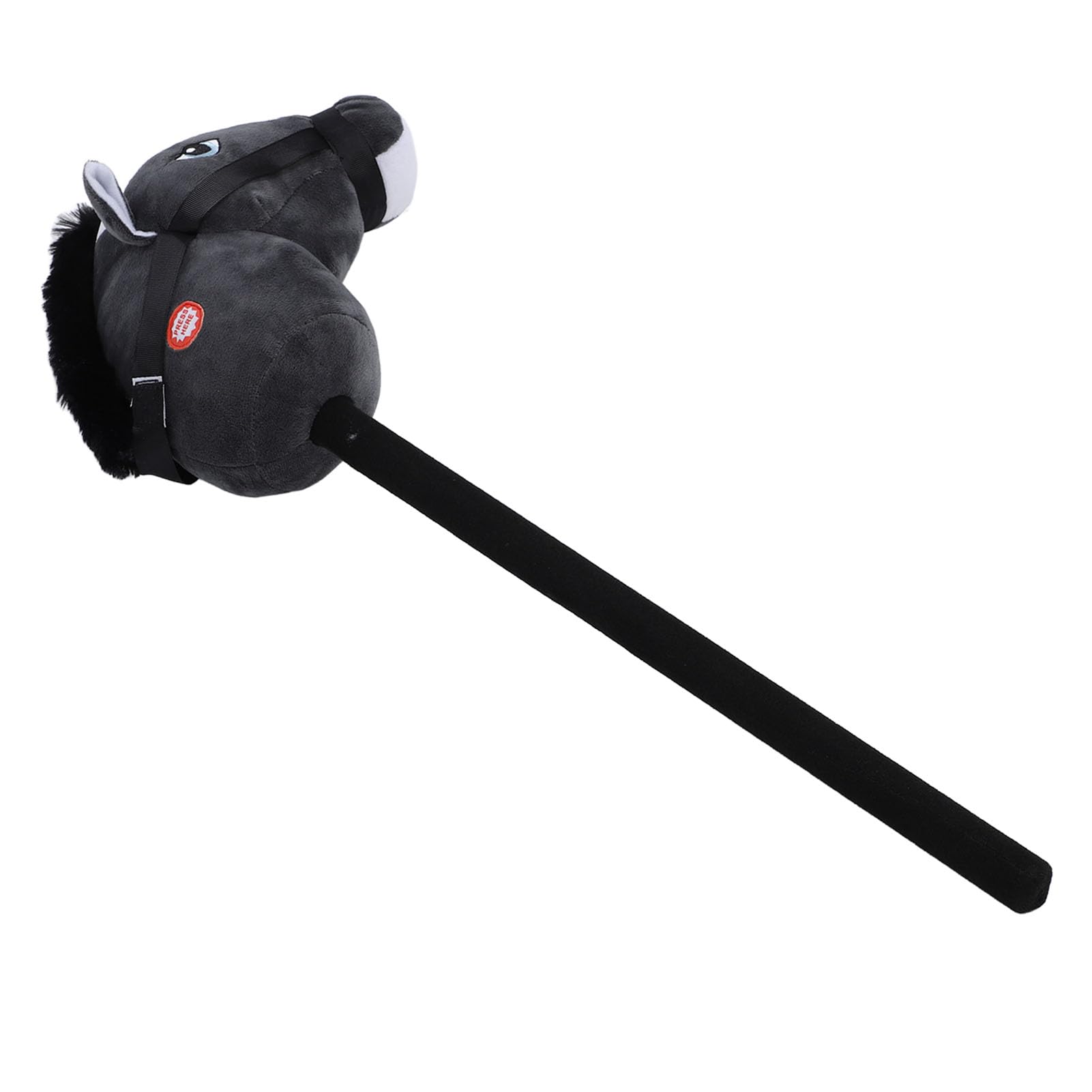 Konik Hobbystyczny, Zabawka na Patyku, Plusz i Kreskówka z PVC, Symulowany Ręcznie Wykonany koń Hobbystyczny dla Dzieci do Zabawy na świeżym Powietrzu (BLACK)