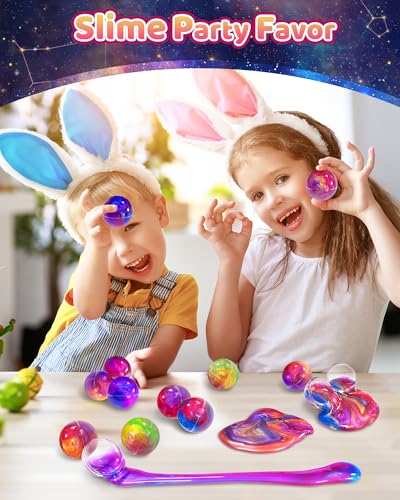 Image of 24 Pack Galaxy Slime Party Favors Classroom Prizes for Kids Teens 4-8, 8-12 | Goodie Bags, Party Favors, Treasure Box Toy for Classroom, Student Gifts, Birthday Party Supplies, Non-Sticky, Stress Relief