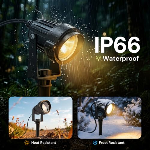Image of L LOHAS LED 3CCT Low Voltage Landscape Lighting Kit, Dusk to Dawn Outdoor Lighting with Transformer, 5W IP66 Waterproof Outdoor Spot Lights for Pathway Yard Garden Tree, All-in-One 6 Pack