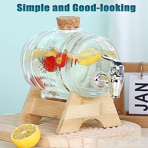 Getränkespender Aus Glas Mit Zapfhahn, Auslaufsicherer Getränkeständer Für Büro, Camping Und Zuhause, 5 L