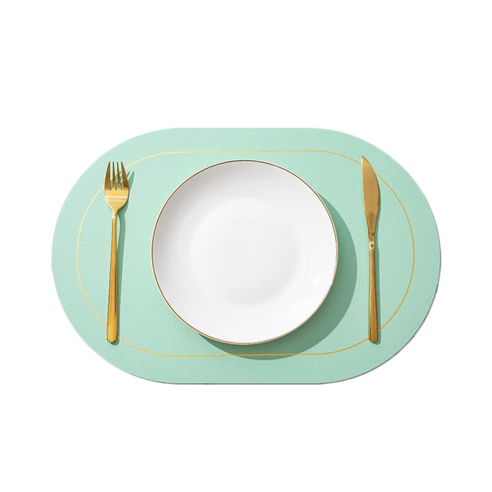 Set de table bleu clair 30x45 cm réversible aspect uni pour cuisine | Lot de 2