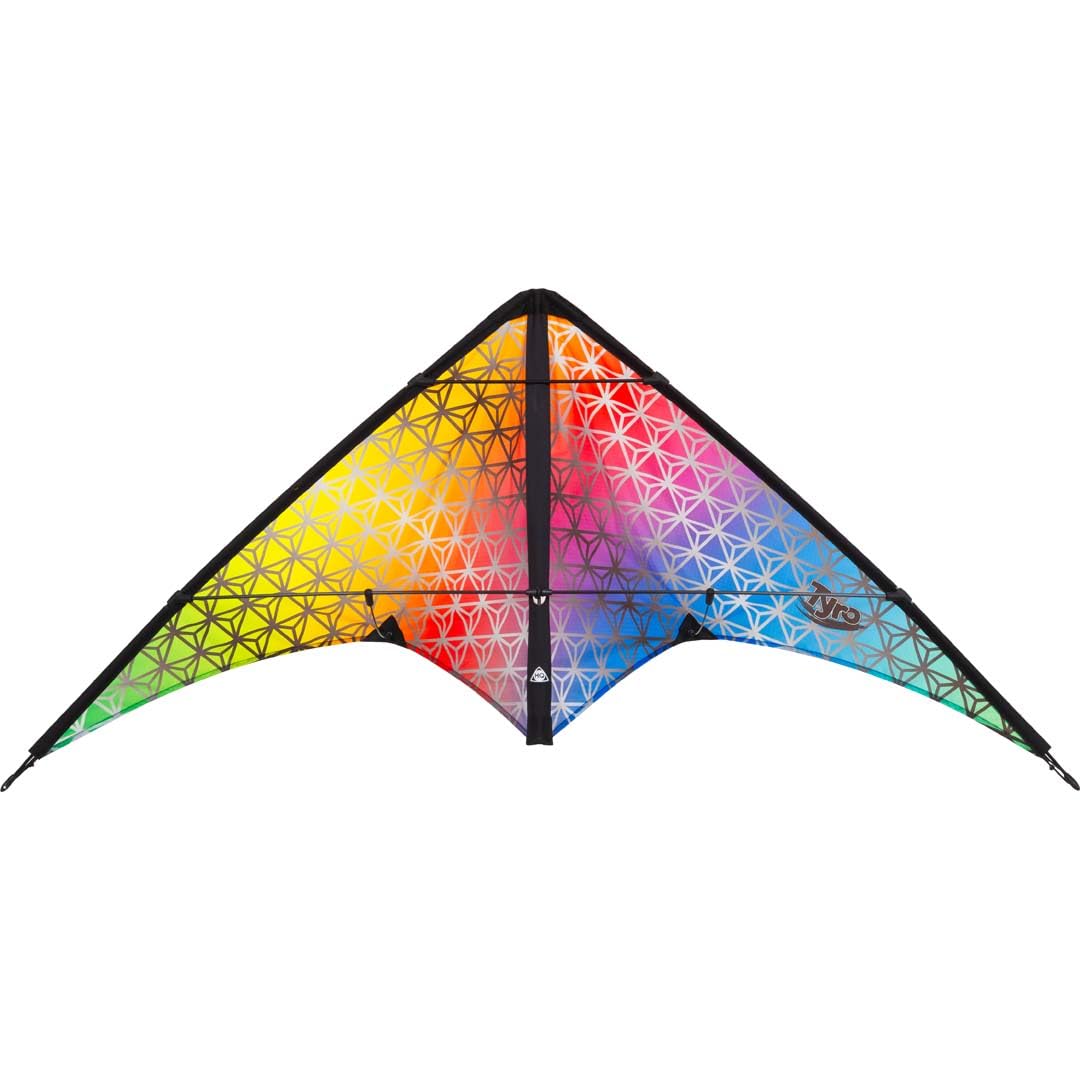 HQ Design - Tyro, Lenkdrachen Zweileiner Flugdrachen Einsteiger Drachen für Kinder und Erwachsene ab 8 Jahren 56x120cm inkl. 20kp Polyesterschnüre 2x20m auf Winder+Schlaufen 2-5 Bft