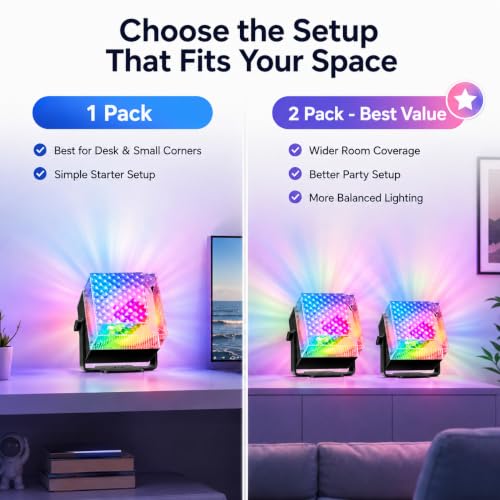 Image of Party Lights Disco LED Light Sound Activated with Remote Control LED Strobe Mood Lighting for Home Room Dance Parties Christmas Halloween Birthday