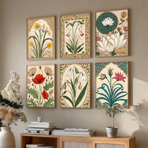 Image of kotart Premium Digital Madhubani Art Paintings with Frame for Home Decor - Wall Painting for Living Room - Pack of 6 (19x25 inch)