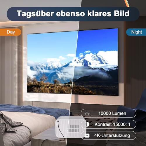 【Elektrische focus/trapeziumcorrectie】 Hipppus Mini Smart Beamer 4K Android projector Full HD 1080P thuisbioscoop WiFi 6 Bluetooth video minibeamer mobiele telefoon compatibel met smartphone/Fire - Image 5