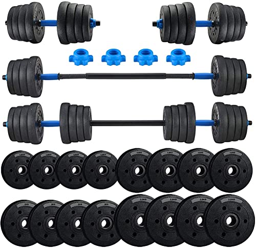 Adjustable Dumbbells Barbell Sets Weights 22 44 66 88 110 Pound Environmental Barbell for Men Women Home Gym Fitness Workout (01 88LB)