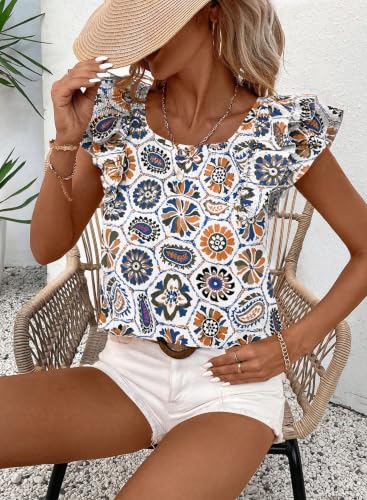 Image of Falechay Womens Bow Tie Back Tops Babydoll Vneck Ruffle Short Sleeve Shirts