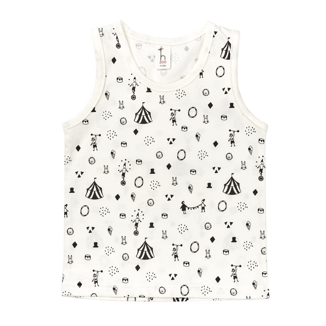 Infant Toddler Baby Boy Girl Organic Cotton Sleeveless T Shirts Tops Clothes (12M, Circus Printed)