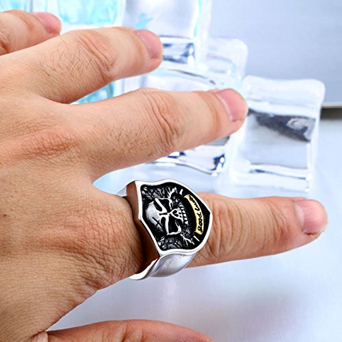 Image of Genuine Stainless Steel Ring Jewelry for Men Fashion Punk Biker Skull Rings