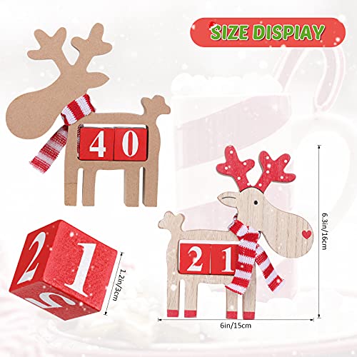 Jetec-Calendario-dellAvvento-di-Natale-in-Legno-Calendario-De-Conto-alla-Rovescia-delle-Renne-Calendario-Perpetuo-Modello-Renne-Decorazione-della-Tavola-Natale-per-Bomboniere-di-Natale