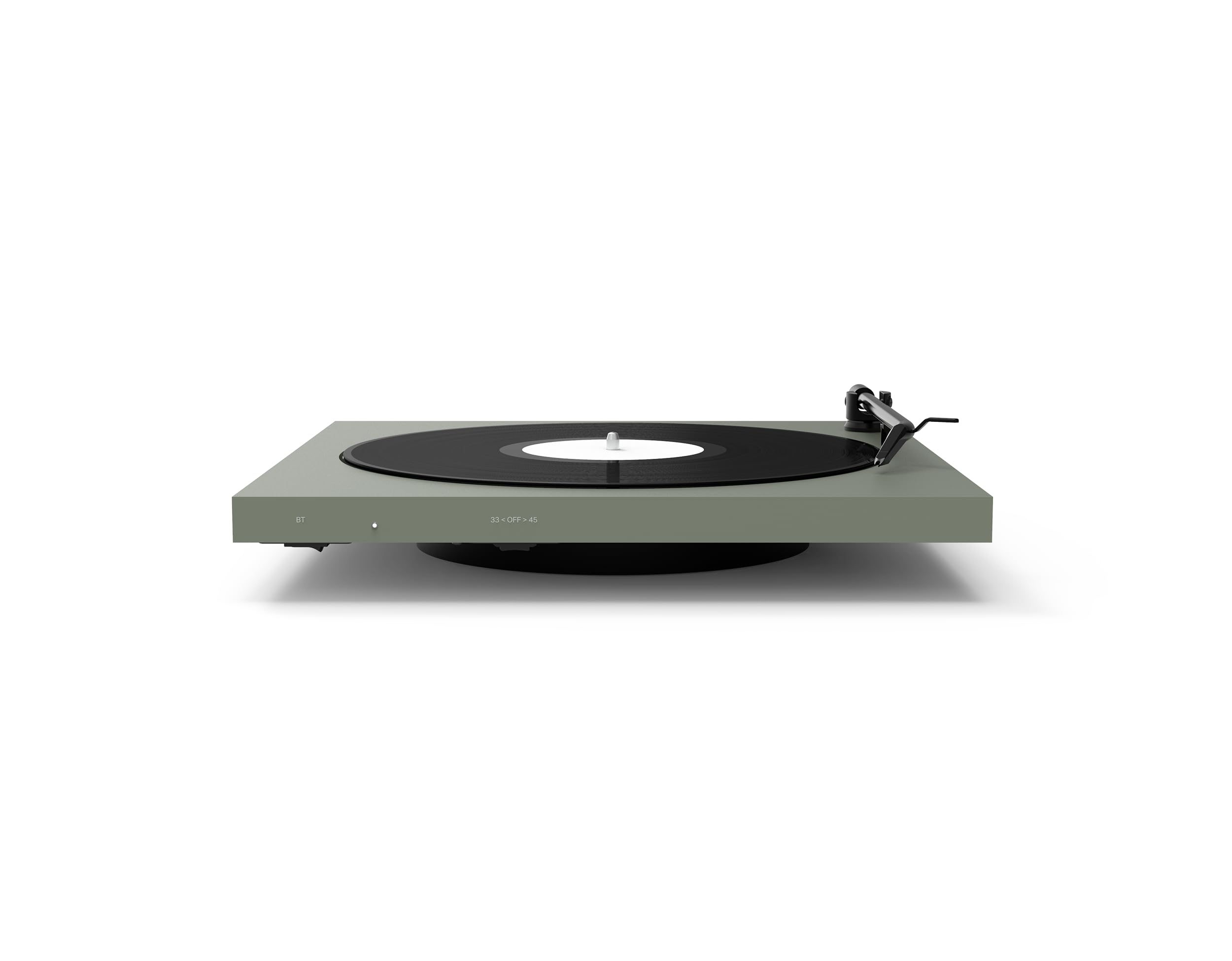 Tone Turntable – Minimalistischer Plattenspieler mit Bluetooth, eingebautem Phono-Vorverstärker, hochwertigem Tonarm, Riemenantrieb, Tone Factory - Made in Europe (Grün)