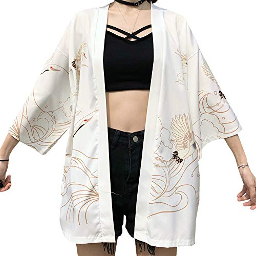 Women Japanese Kimono Cardigan Coat Yukata Outwear Tops Vintage Japanese Style